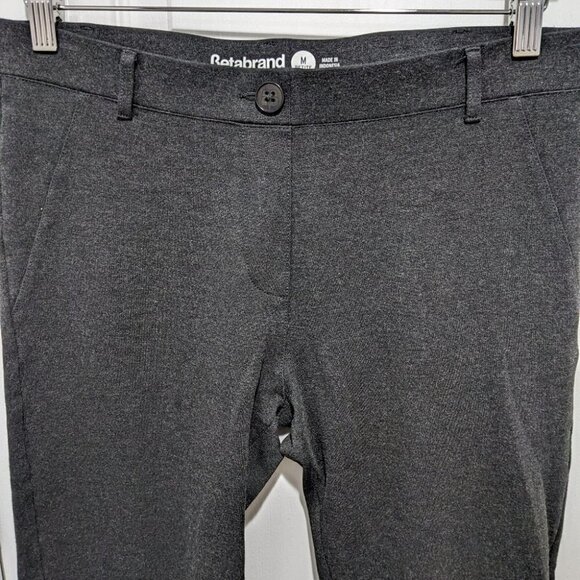 Betabrand | Straight-Leg Classic Dress Pant Yoga Pant in Charcoal - Picture 6 of 11